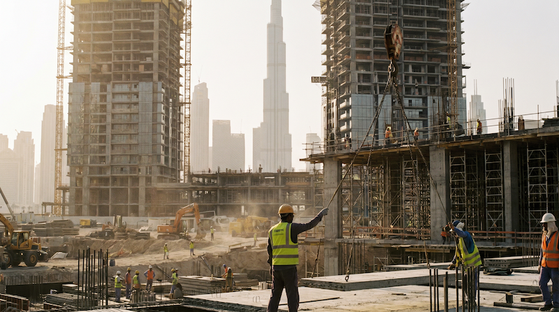 Construction work at a development site in Dubai